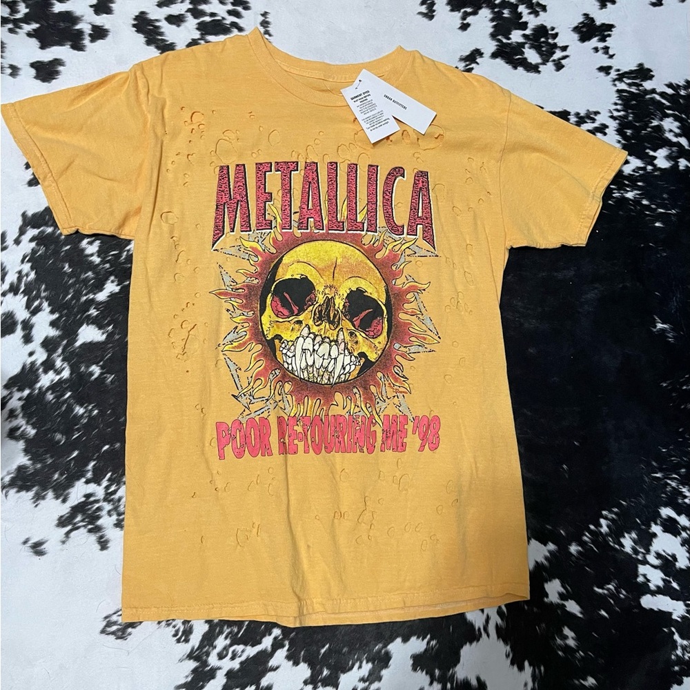 NWT Urban Outfitters Distressed Metallica Oversized Graphic Tee